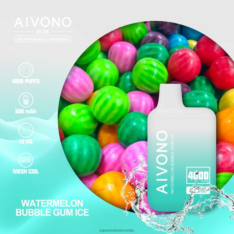 Vape Petrol 6FDXN227 Aivono AIM BOXX 4000 led iz žvečilnega gumija iz lubenice