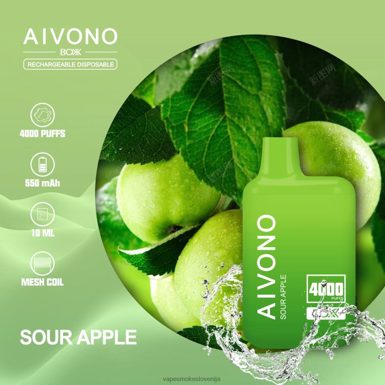 Vape Tekočine 6FDXN220 Aivono AIM BOXX 4000 kislo jabolko