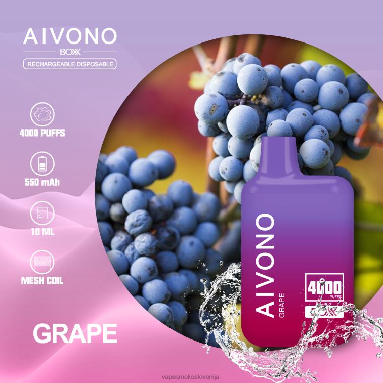 Vape Za Enkratno Uporabo 6FDXN213 Aivono AIM BOXX 4000 grozdje