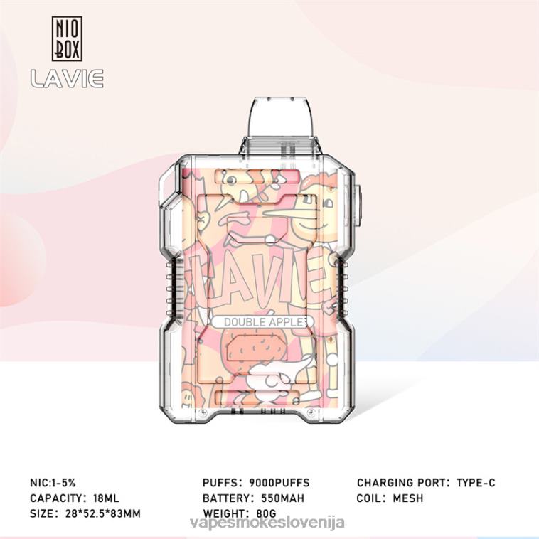 Vape Tekočine R64X4195 LAVIE NIO BOX 9000 vpihov dvojno jabolko