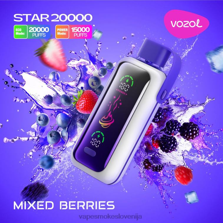 Vape Brez Nikotina 48BR014 VOZOL STAR 20000 mešano jagodičje