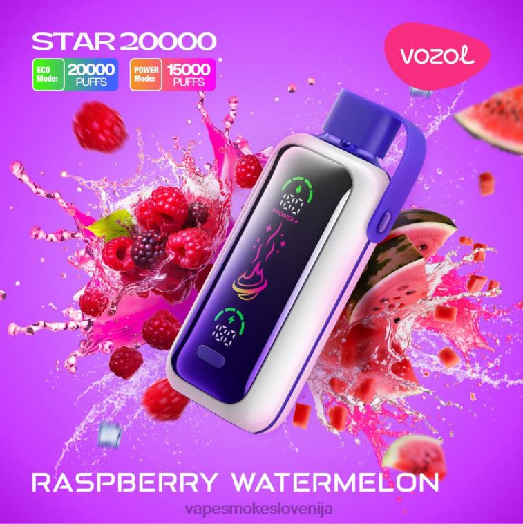 Vape Brez Nikotina 48BR019 VOZOL STAR 20000 malina lubenica