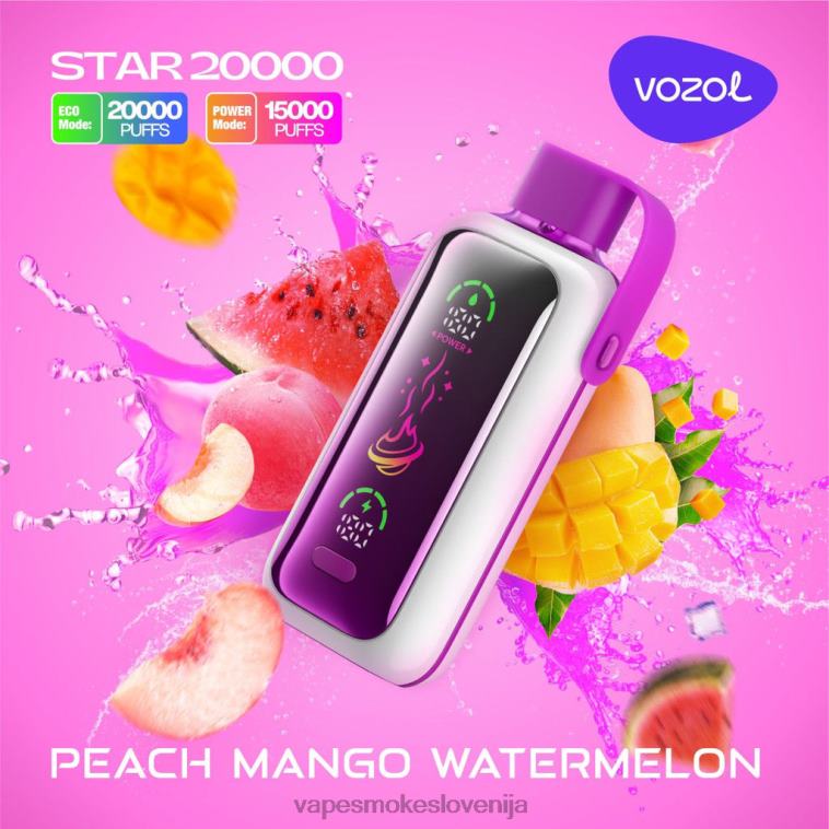 Vape Slovenija 48BR016 VOZOL STAR 20000 breskev mango lubenica