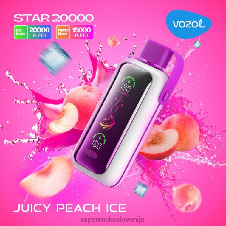 Vape Tekočine 48BR010 VOZOL STAR 20000 sočen breskov led