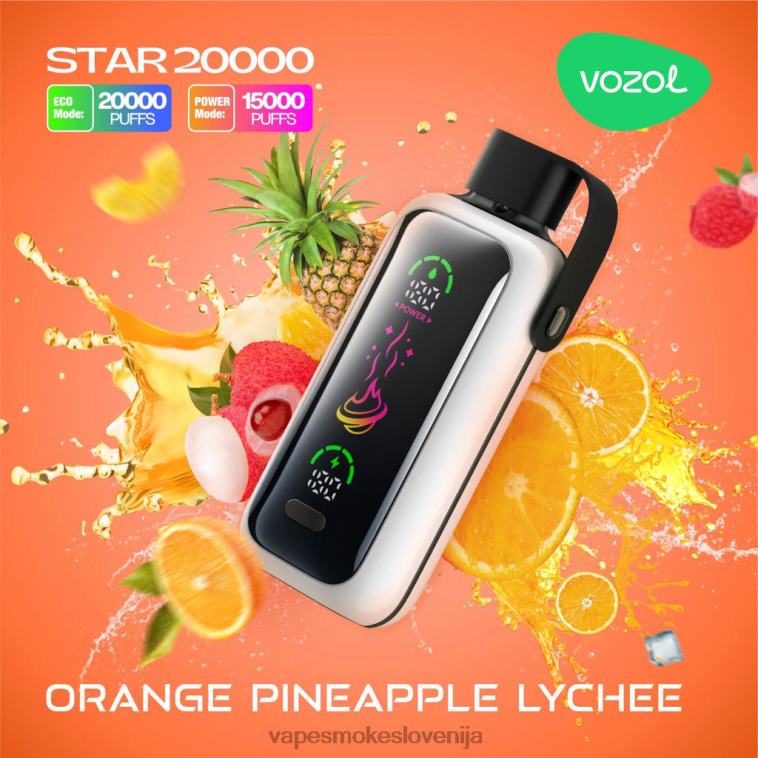 Vape Tekočine 48BR015 VOZOL STAR 20000 pomarančni ananasov liči