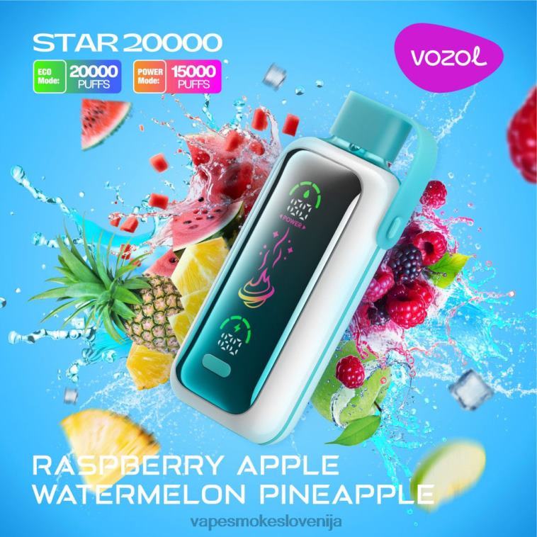 Vape Za Enkratno Uporabo 48BR018 VOZOL STAR 20000 malina jabolko lubenica ananas