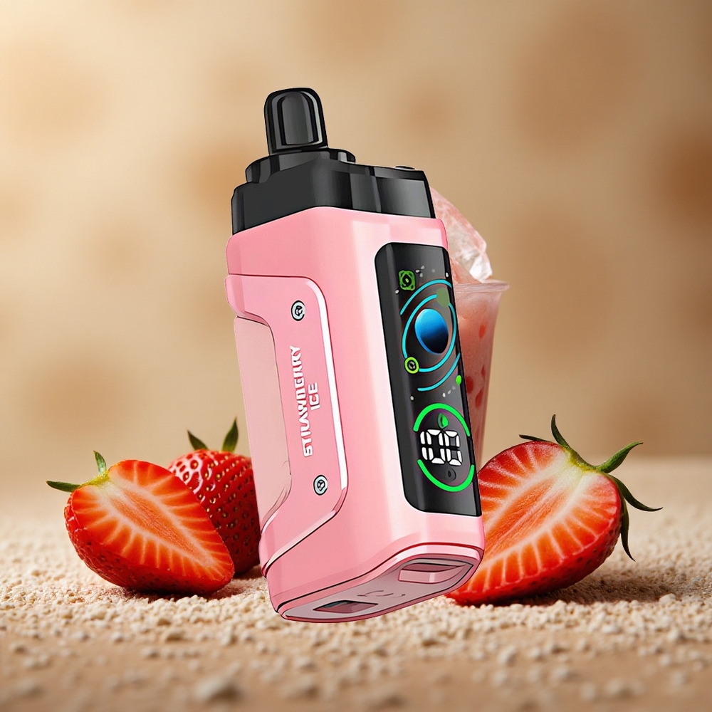 Razz Bar 45000 Puffov Nastavljiv Pretok E-Cigareta Jagoda Led