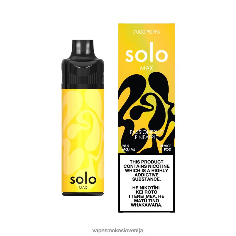 Vape Brez Nikotina D64BLB69 Solo MAX komplet za pod pasijonka ananas